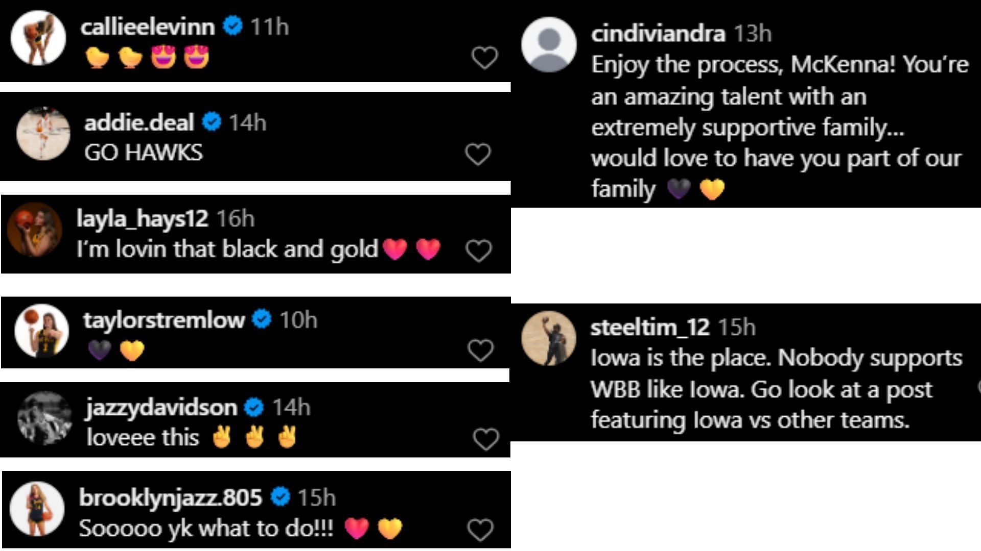 Iowa's Callie Levin, Addison Bjorn, Layla Hays, and more shoot their shot at bringing McKenna Woliczko to the Hawkeyes (Image via Instagram @mckennawoliczko)